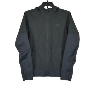 The North Face Hoodie Mens Medium Charcoal Gray Black Full Zip Tech Jacket